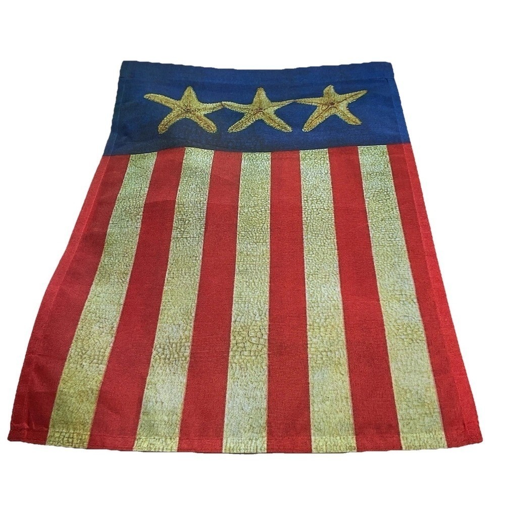 garden flag 12x18 summer 'flag Starfish' Beach Sand Pool Vacation 4th July USA